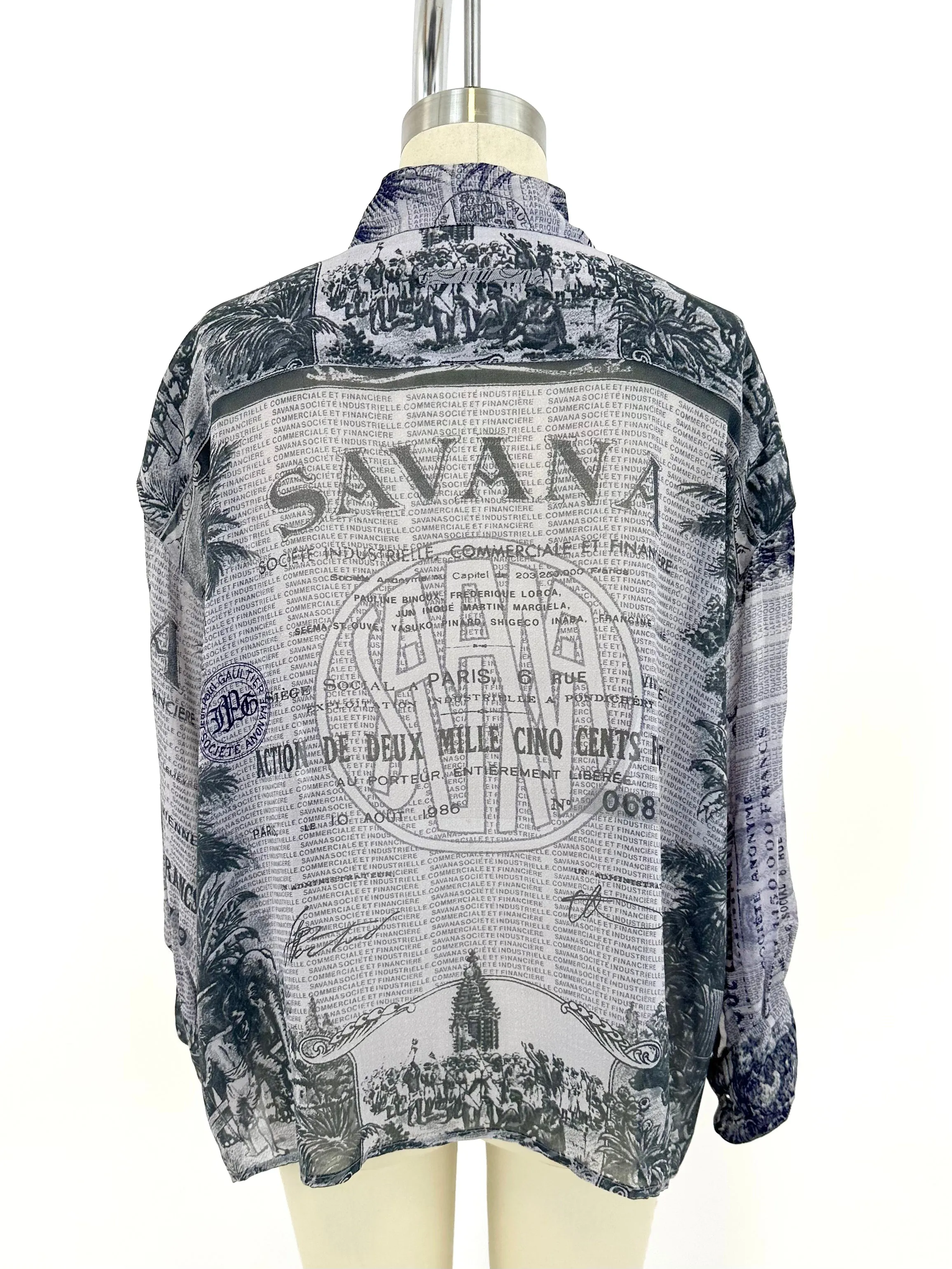 1986 Jean Paul Gaultier Pour Gibo Savana Shirt