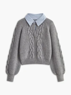 2 in 1 Twist Polo Sweater