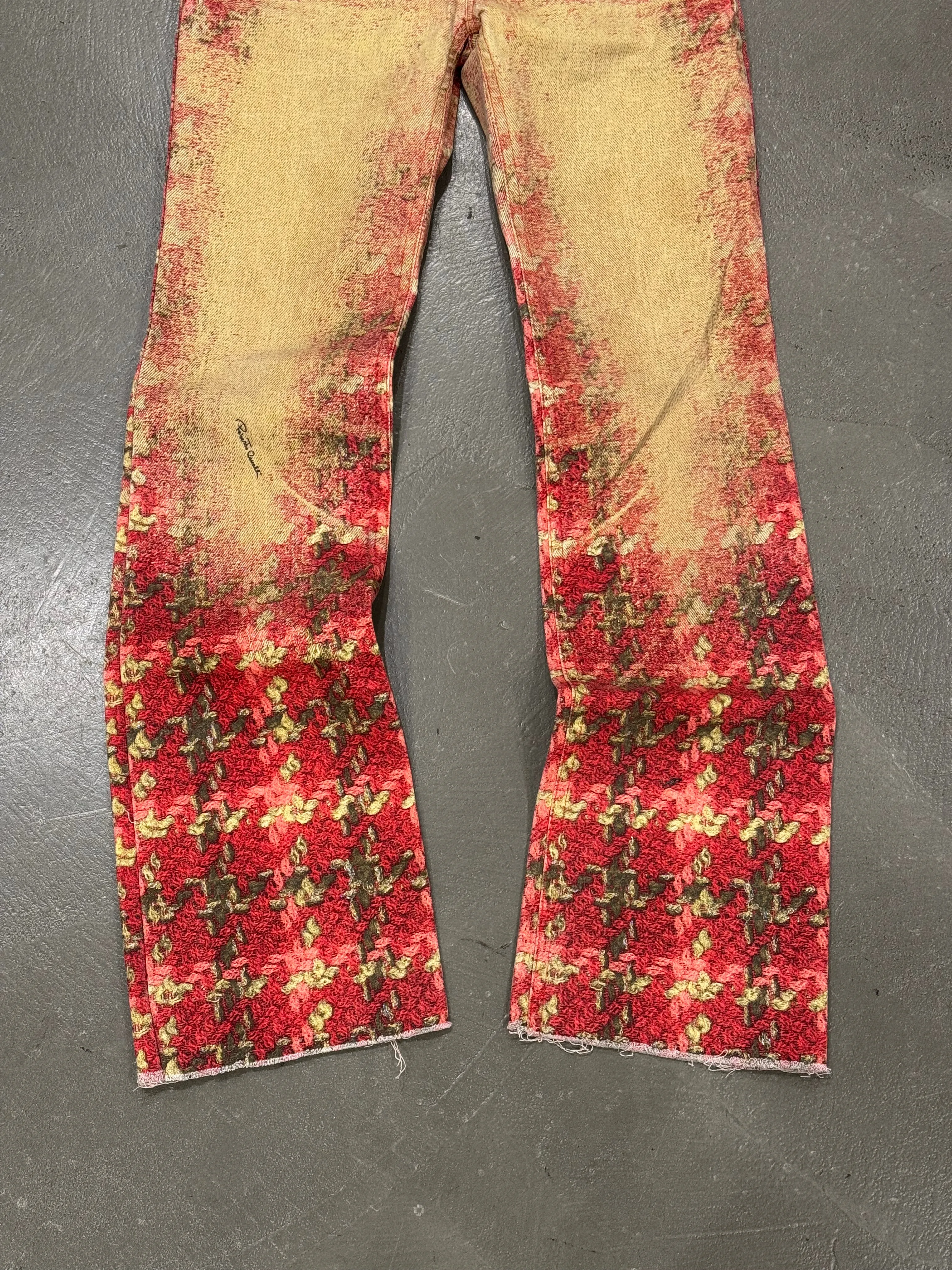 2000s Roberto Cavalli checkered faded pants