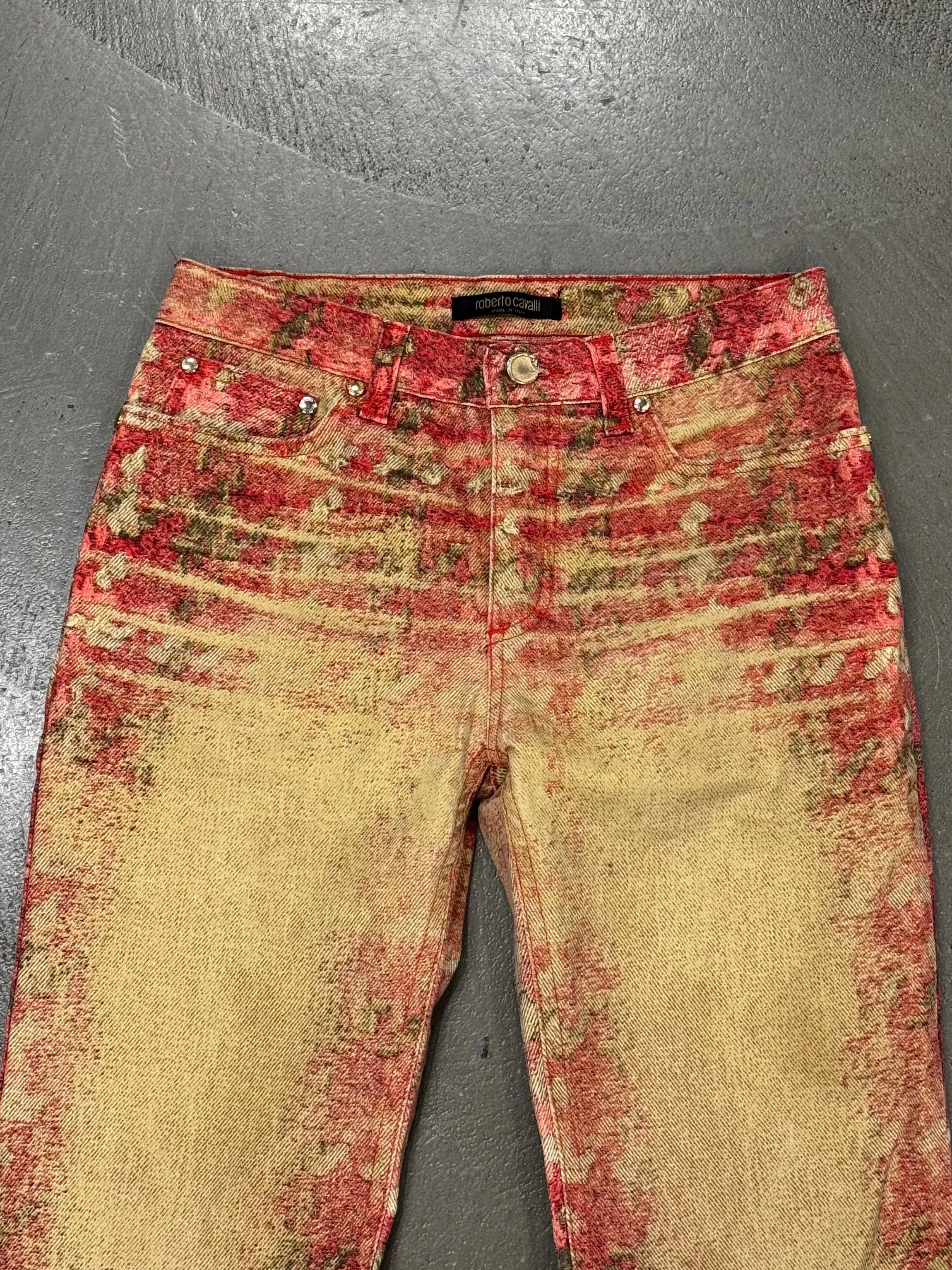 2000s Roberto Cavalli checkered faded pants