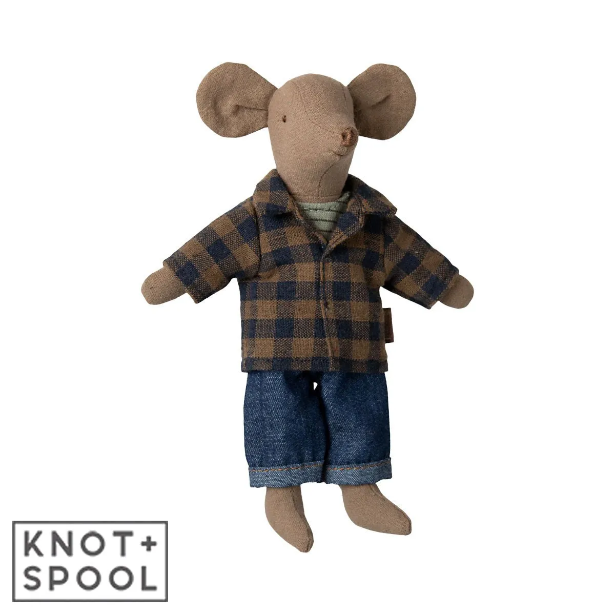 2025 Maileg Dad Mouse Brown-Checkered Shirt & Pants