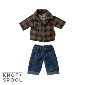 2025 Maileg Dad Mouse Brown-Checkered Shirt & Pants