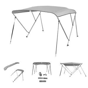 3 Bow Bimini Top Gray with Rear Support Poles