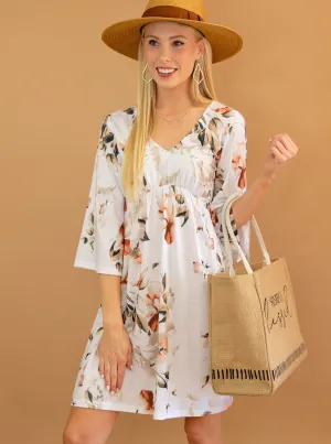 3/4 Sleeve Floral Dress
