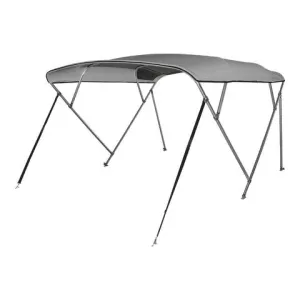 4 Bow Bimini Top Gray with Rear Support Poles