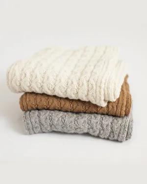 8 Cable Baby Alpaca Scarf