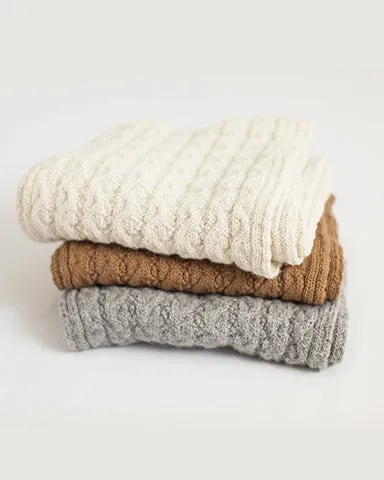 8 Cable Baby Alpaca Scarf