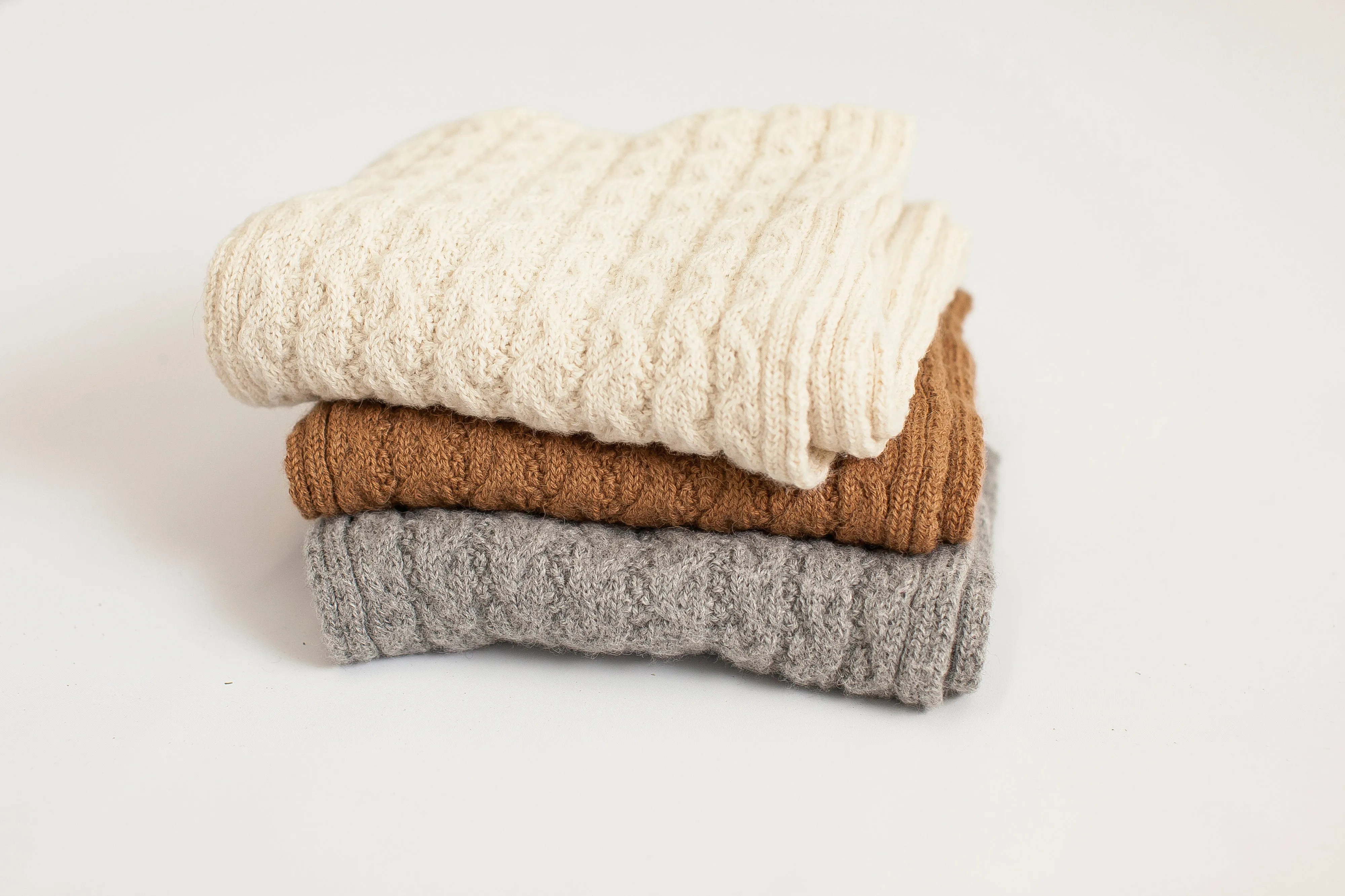 8 Cable Baby Alpaca Scarf