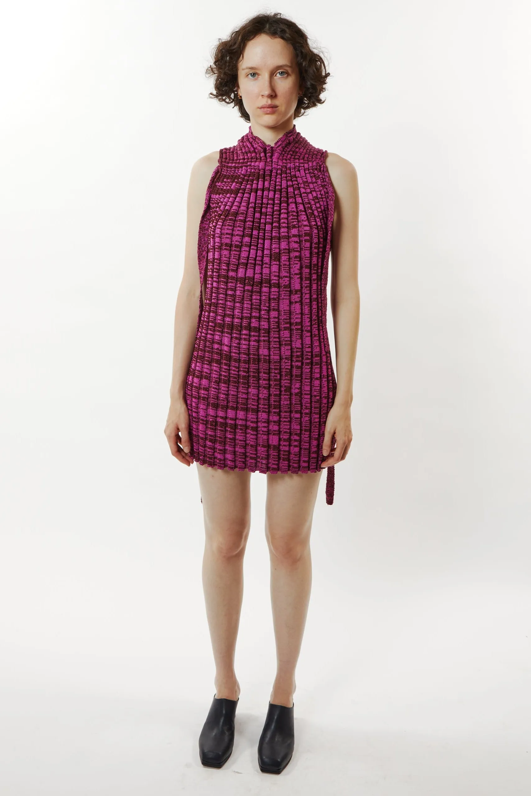 Accordion Dress in Plum