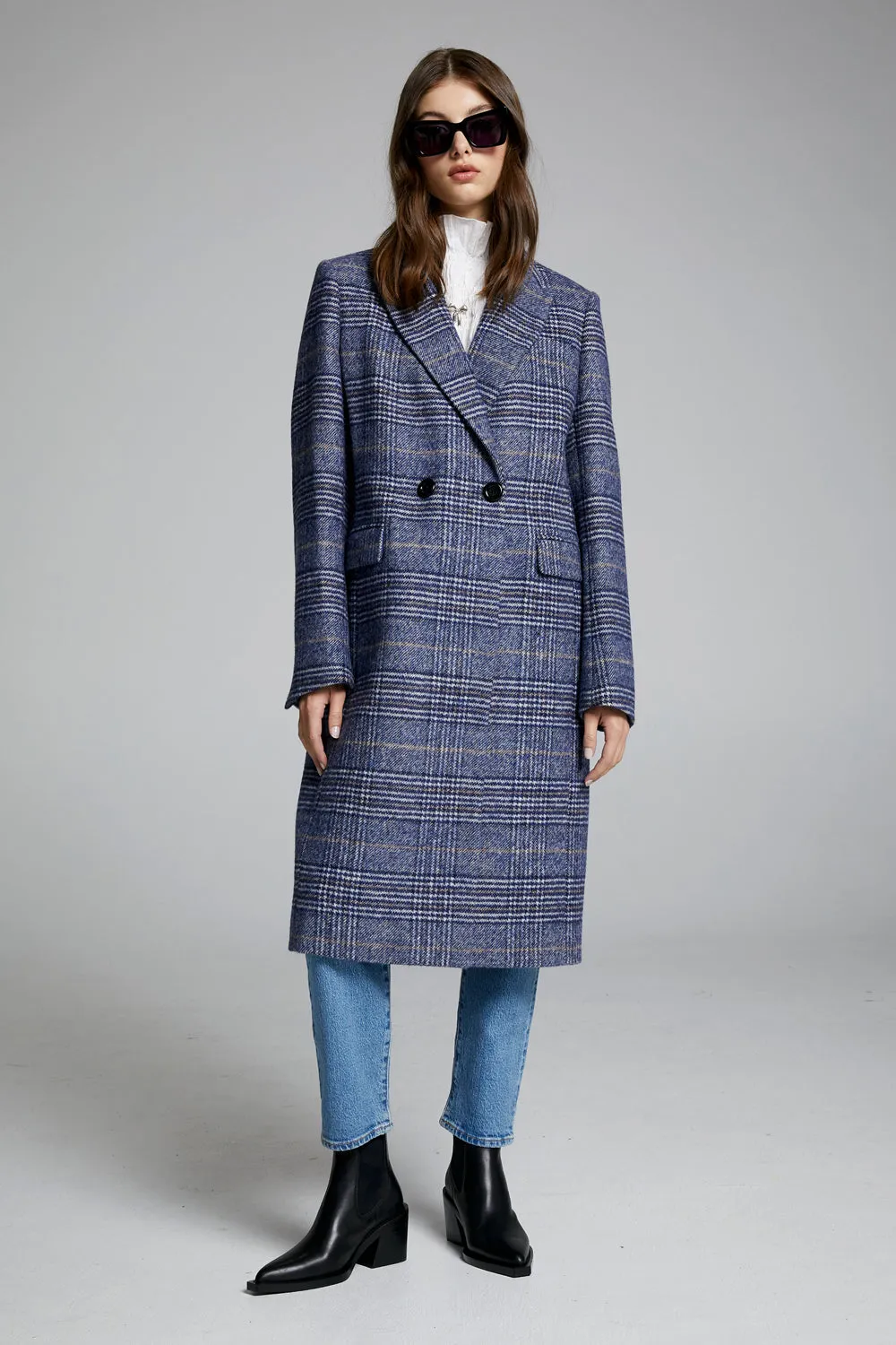 Acreage Double Breasted Coat Navy