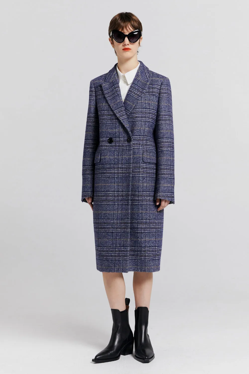 Acreage Double Breasted Coat Navy