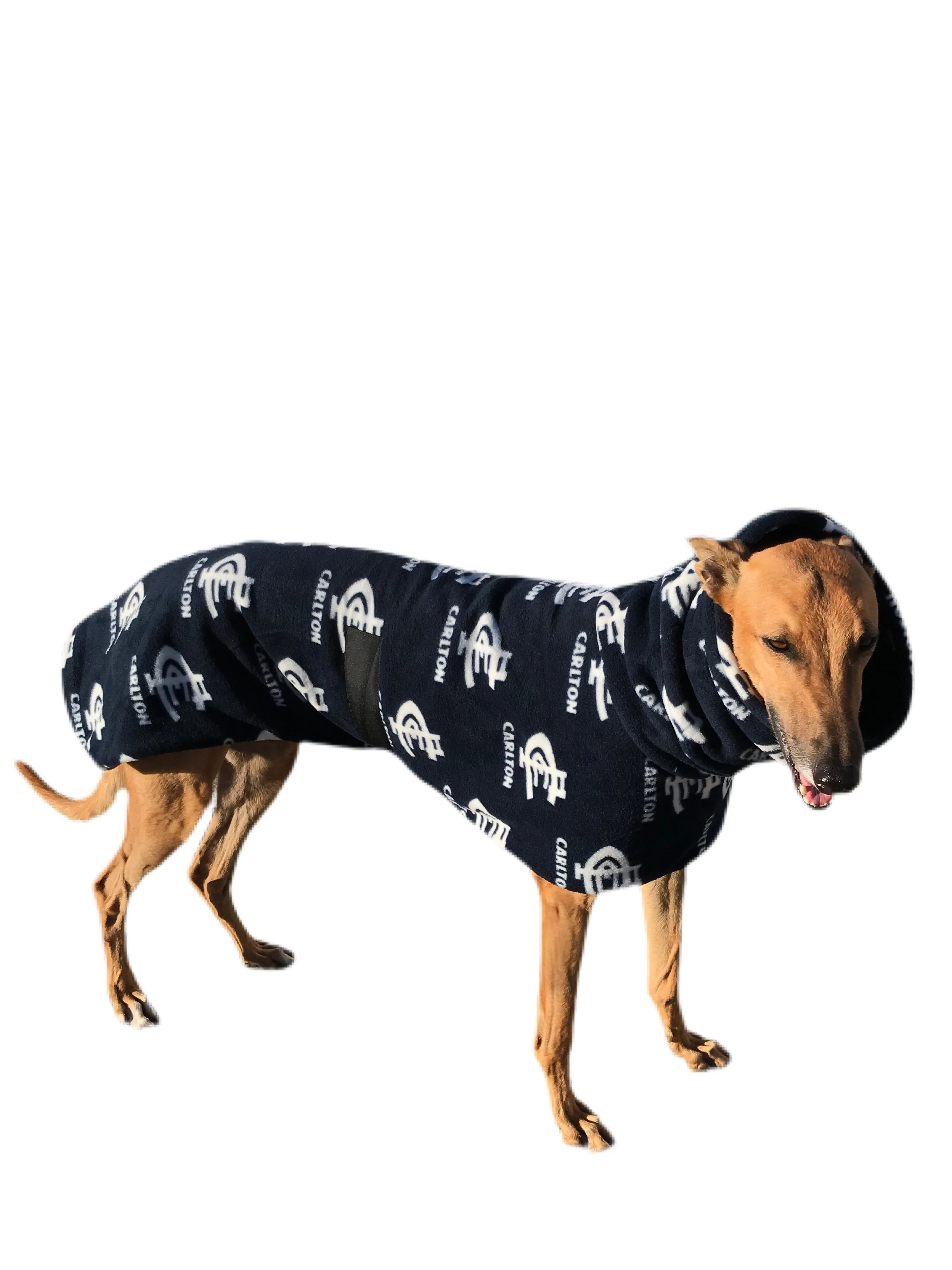 AFL Carlton inspired greyhound coat deluxe style double polar fleece washable