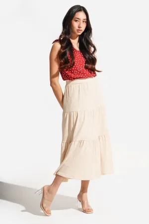 All Over Print Polka Dot Tie Strap Top