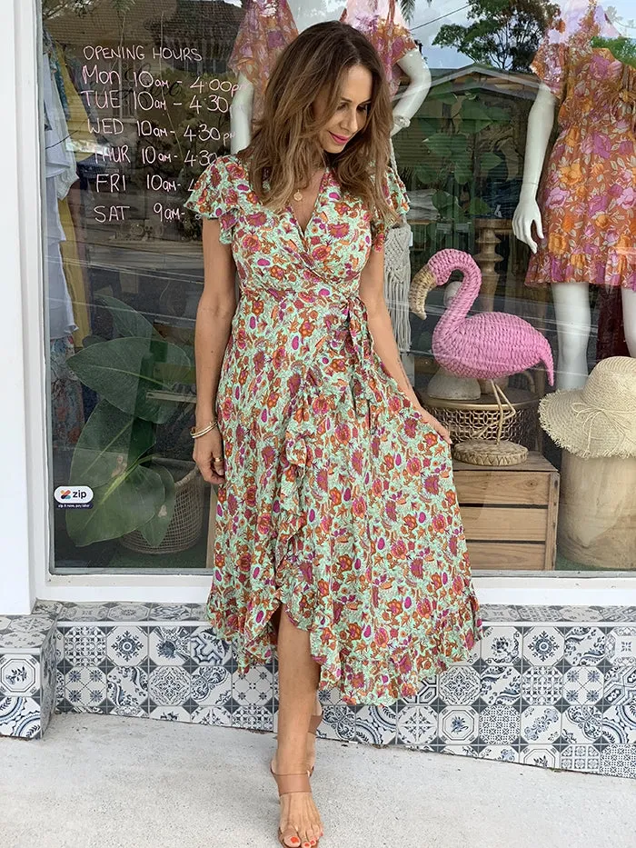 Amiret Wrap Dress - Mint
