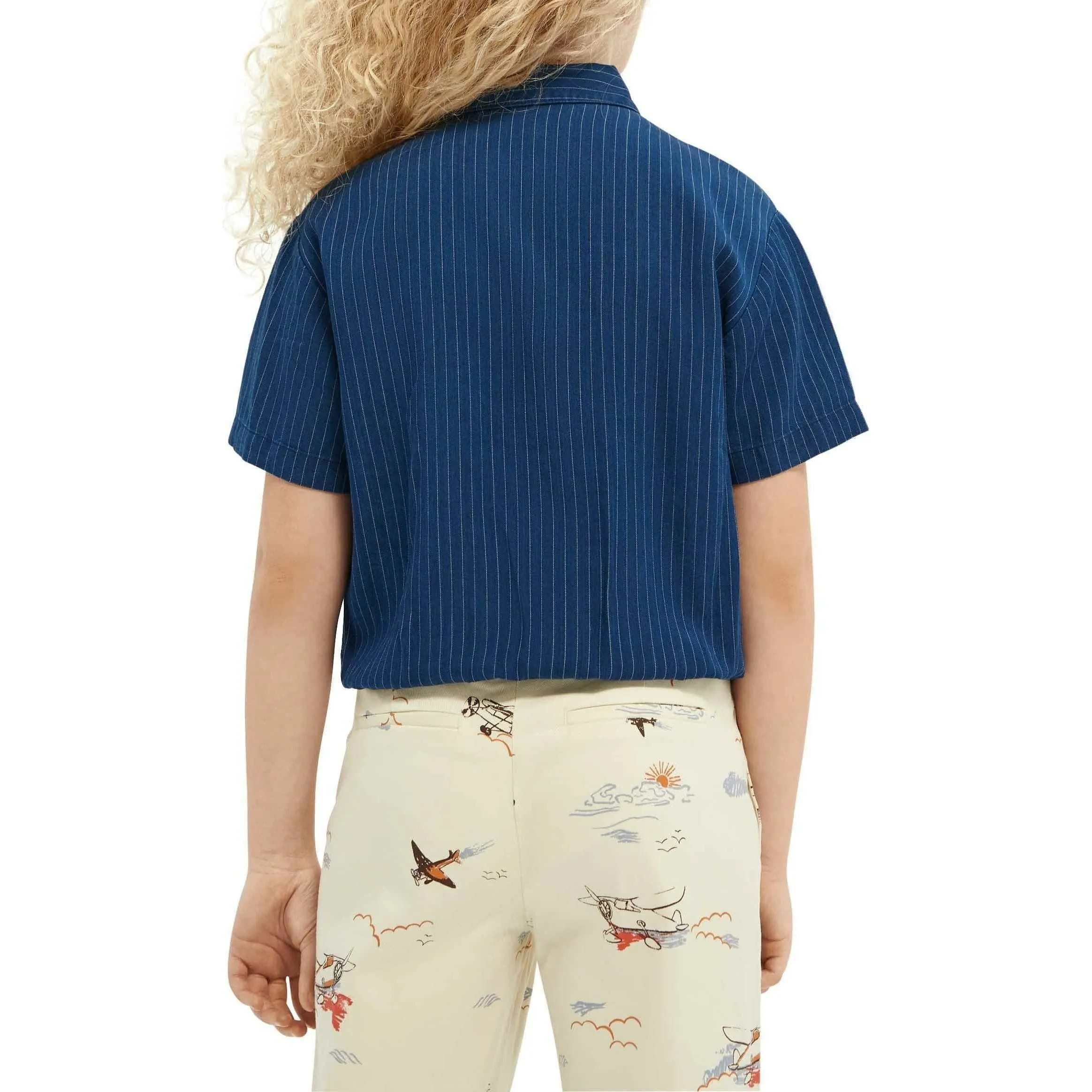 Ams Blauw Indigo Tencel Shirt