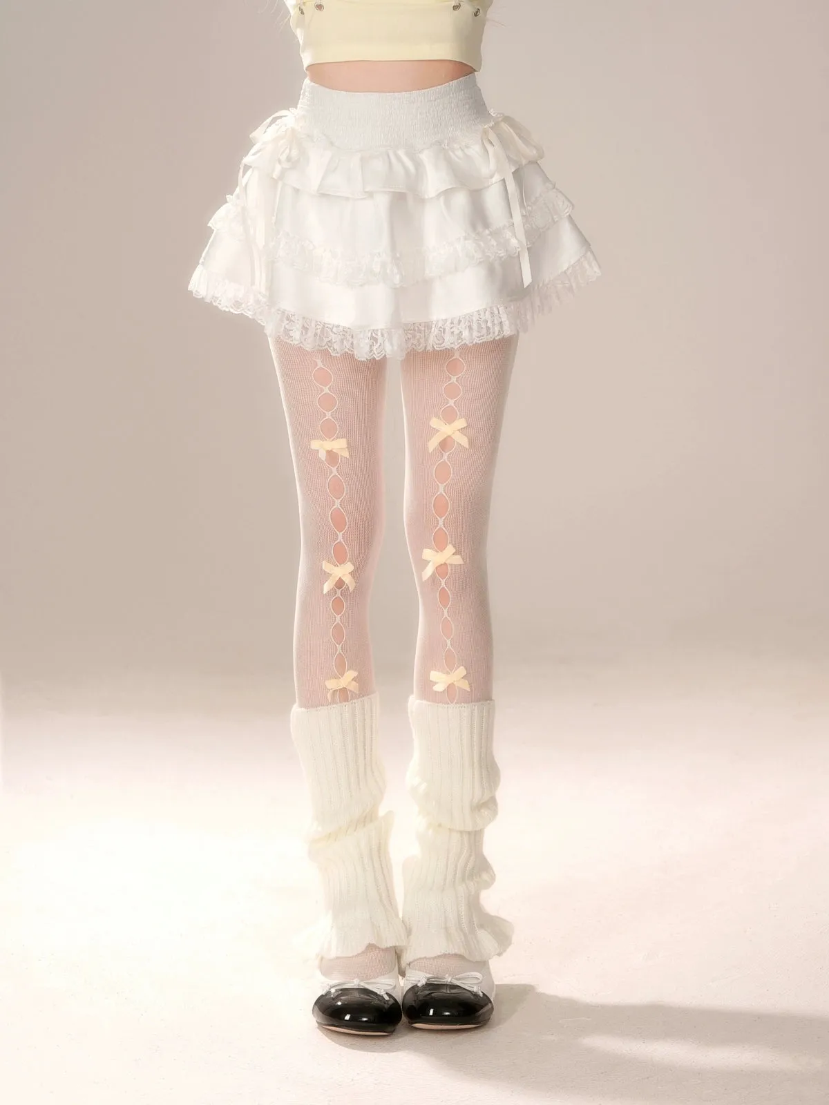 Angel Bow White Lace Skirt