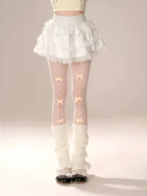Angel Bow White Lace Skirt