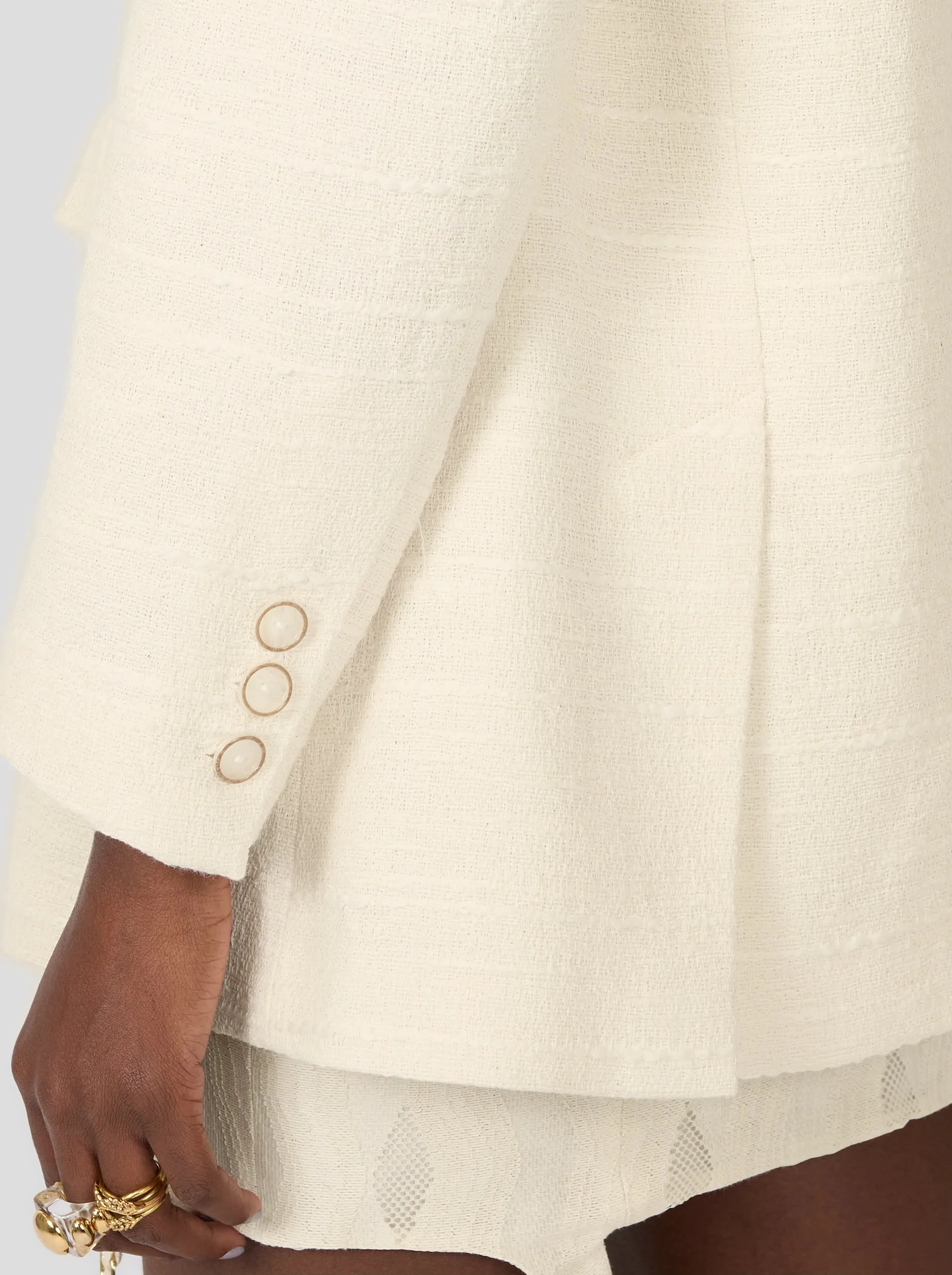 Angus Blazer In Ivory Jute Canvas