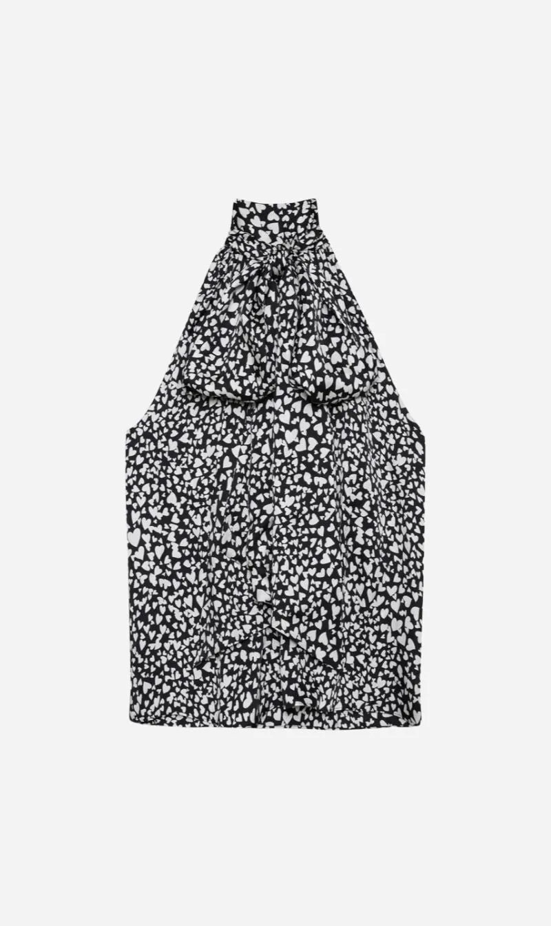Anine Bing | Brooke Top - Black & White Heart