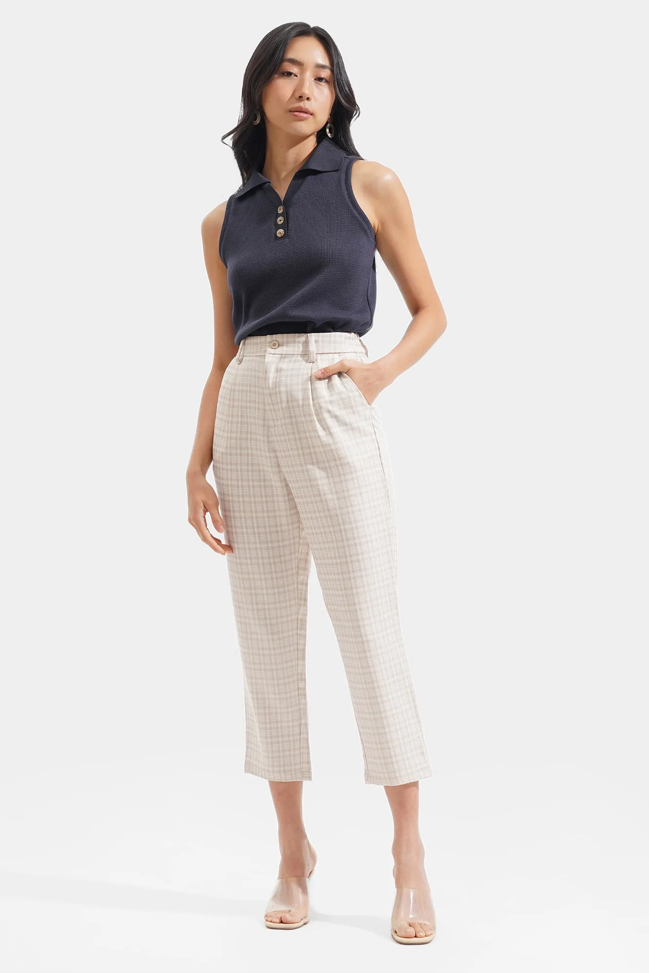 Ankle Length Checkered Cozy Pants