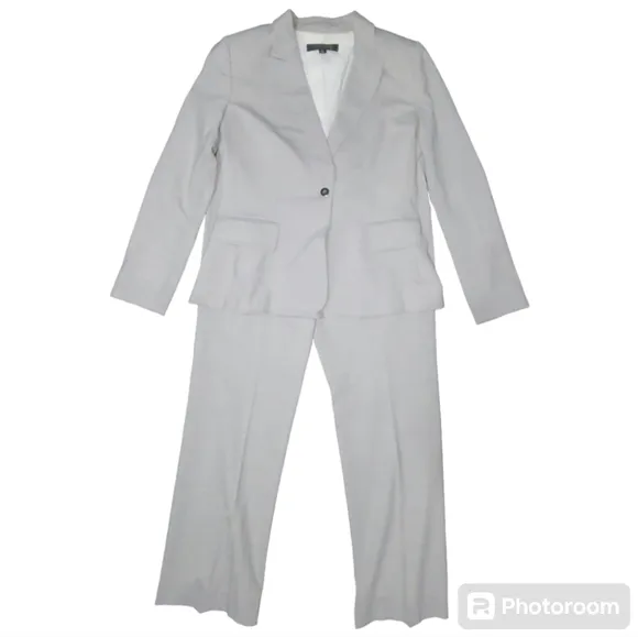 Anne Klein Suit | Wool blend grey checkered blazer &amp; pants, size 10 EUC