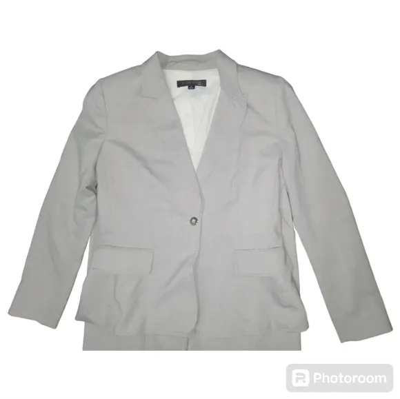 Anne Klein Suit | Wool blend grey checkered blazer &amp; pants, size 10 EUC
