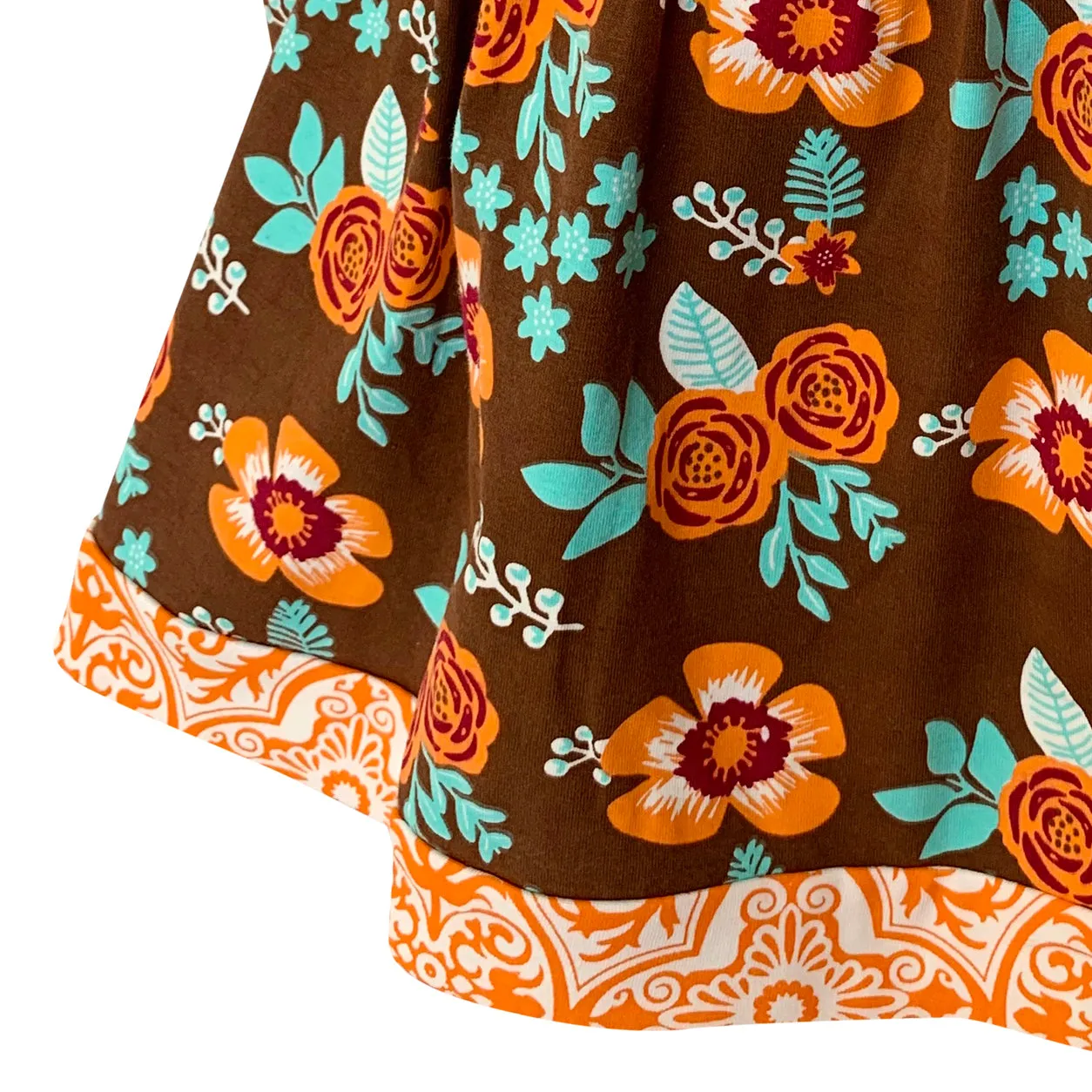 AnnLoren Baby Big Girls Boutique Fall Thanksgiving Floral Cotton Winter Dress