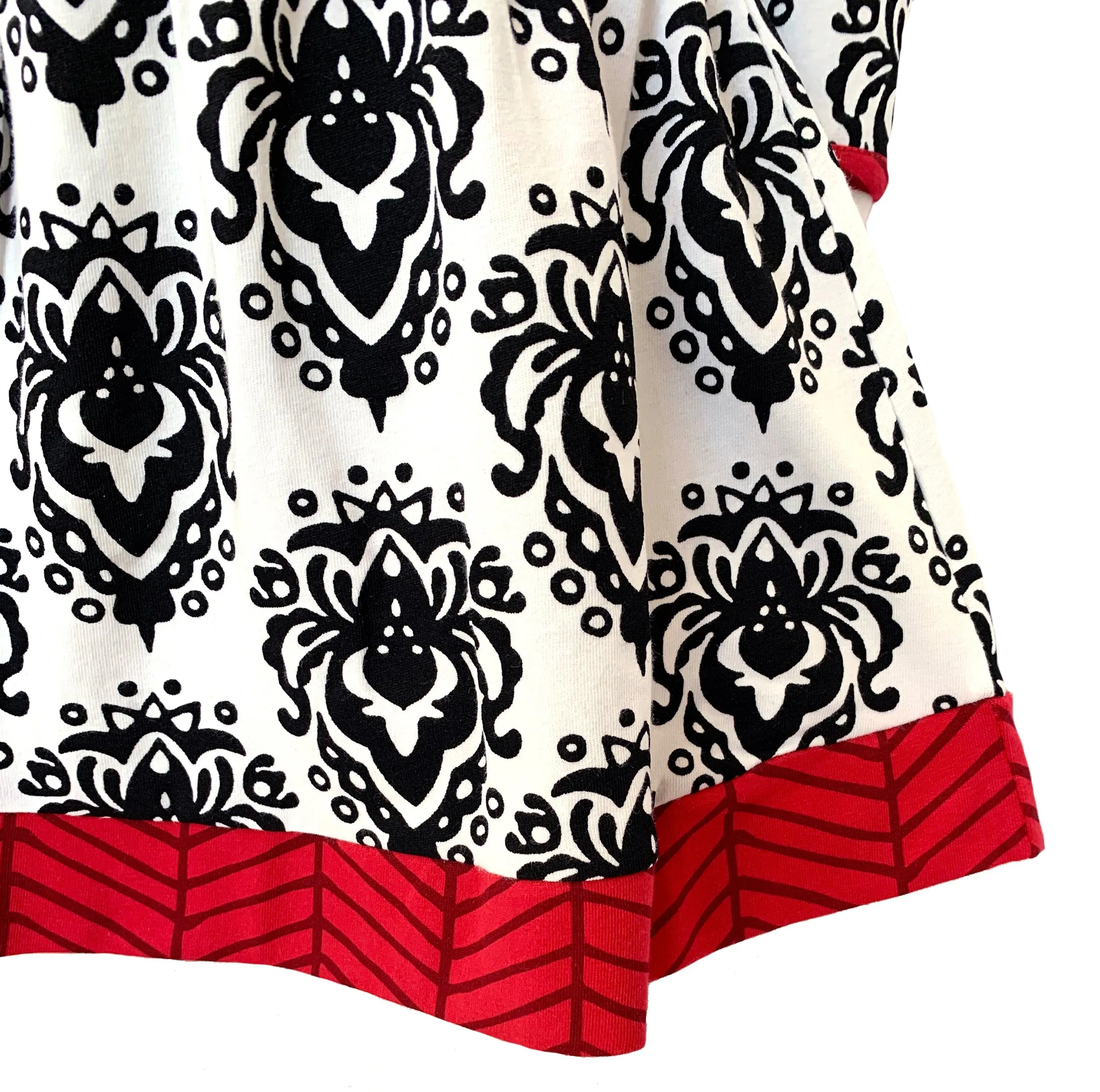 AnnLoren Girls Boutique Holiday Christmas Damask Cotton Fall Winter Dress