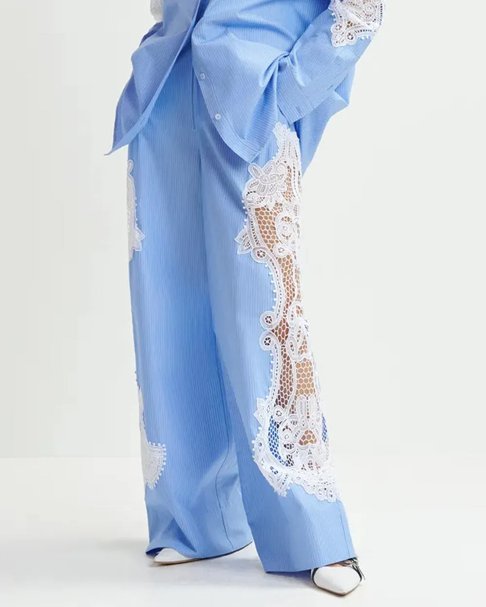 Aqua Blue Hace Lace Pant