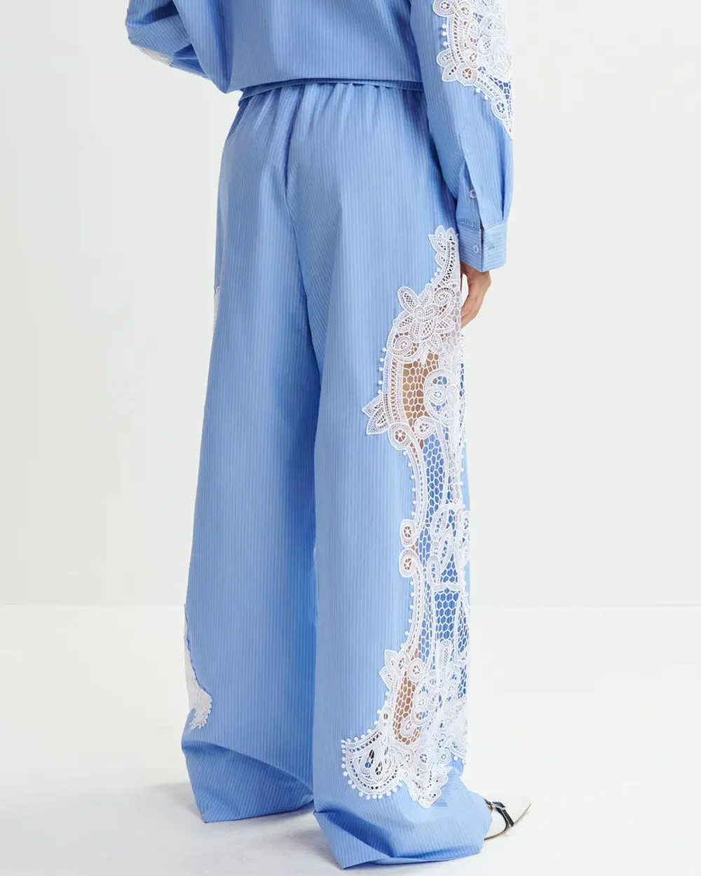 Aqua Blue Hace Lace Pant