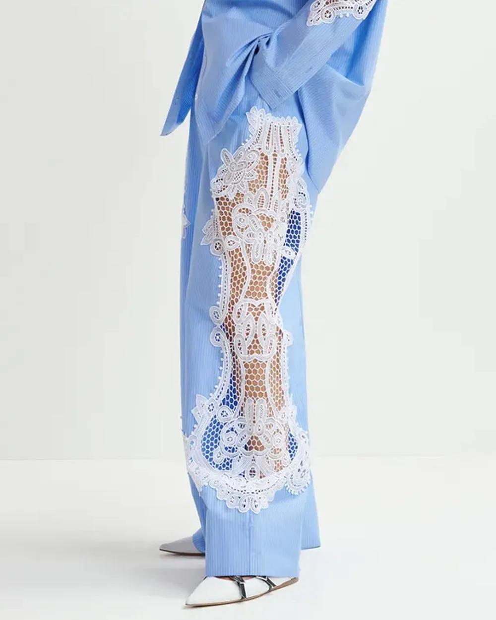 Aqua Blue Hace Lace Pant