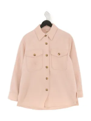 Arket Women's Jacket UK 10 Pink Cotton with Wool