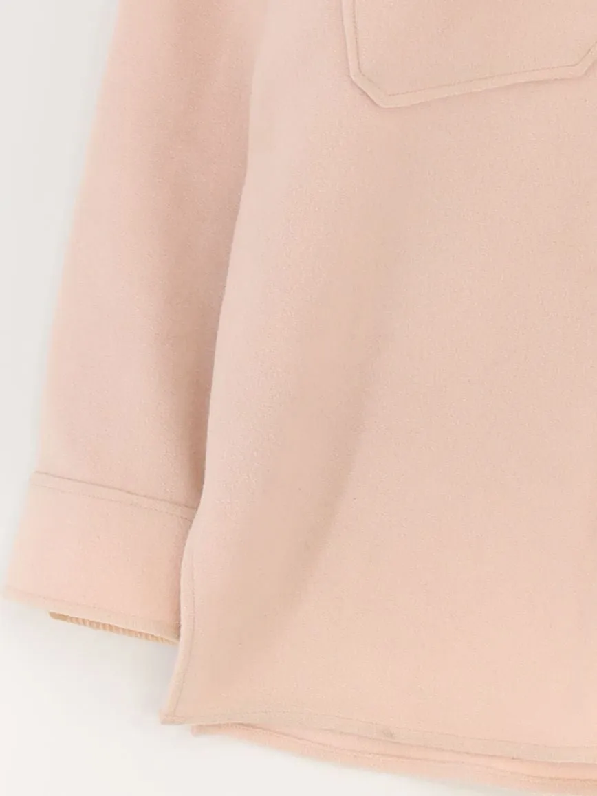 Arket Women's Jacket UK 10 Pink Cotton with Wool