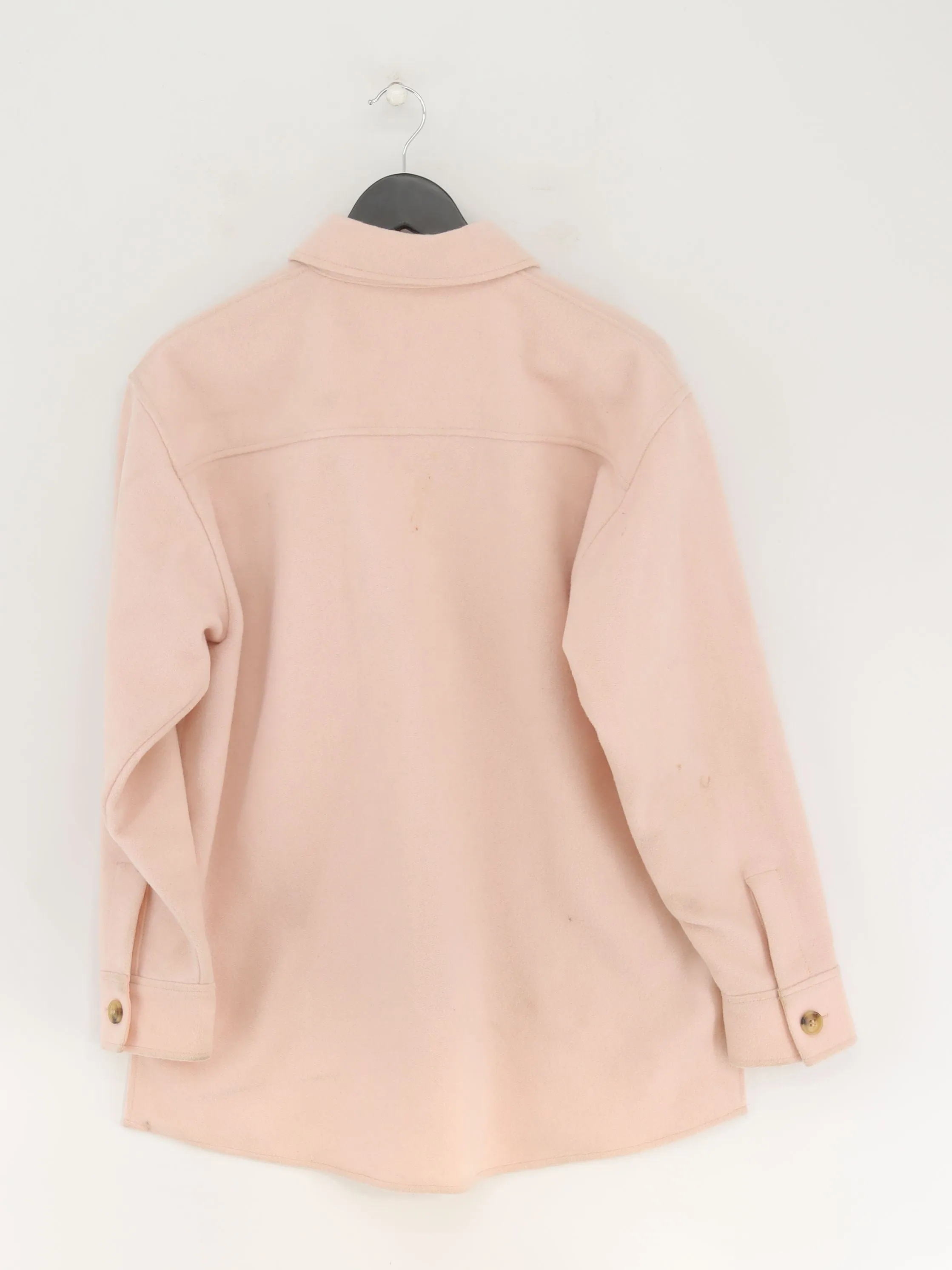 Arket Women's Jacket UK 10 Pink Cotton with Wool