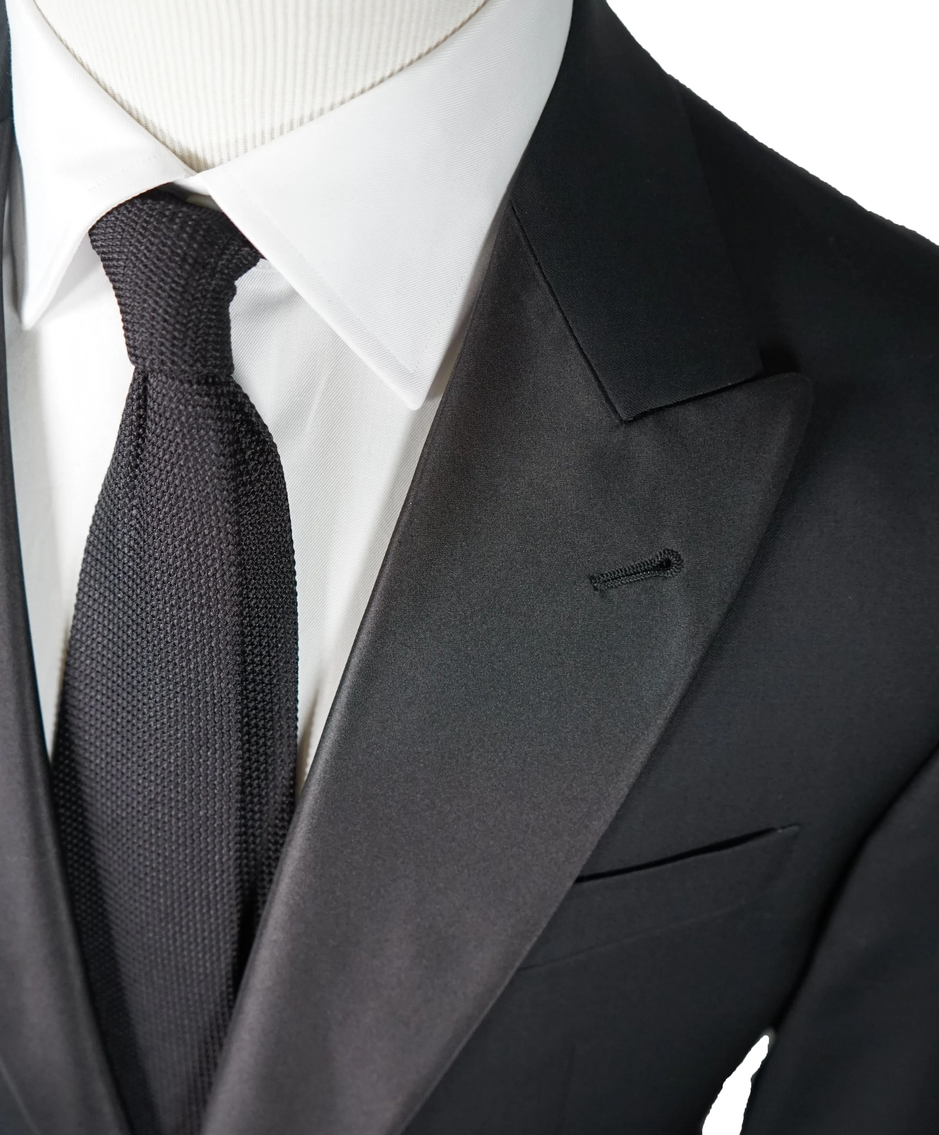 ARMANI COLLEZIONI - “G Line” Natural Stretch Wide Peak Lapel Tuxedo Suit - 44R