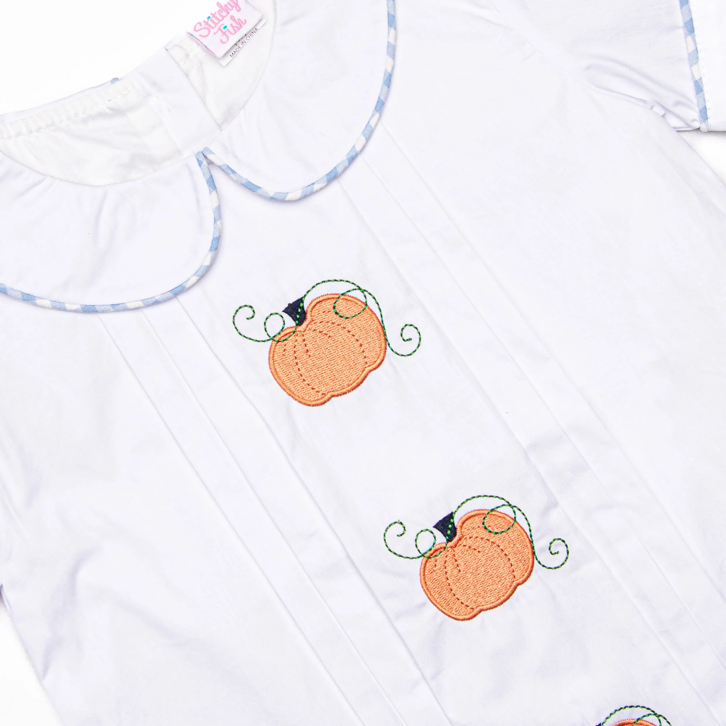 Autumn Days Embroidered Pant Set, Blue