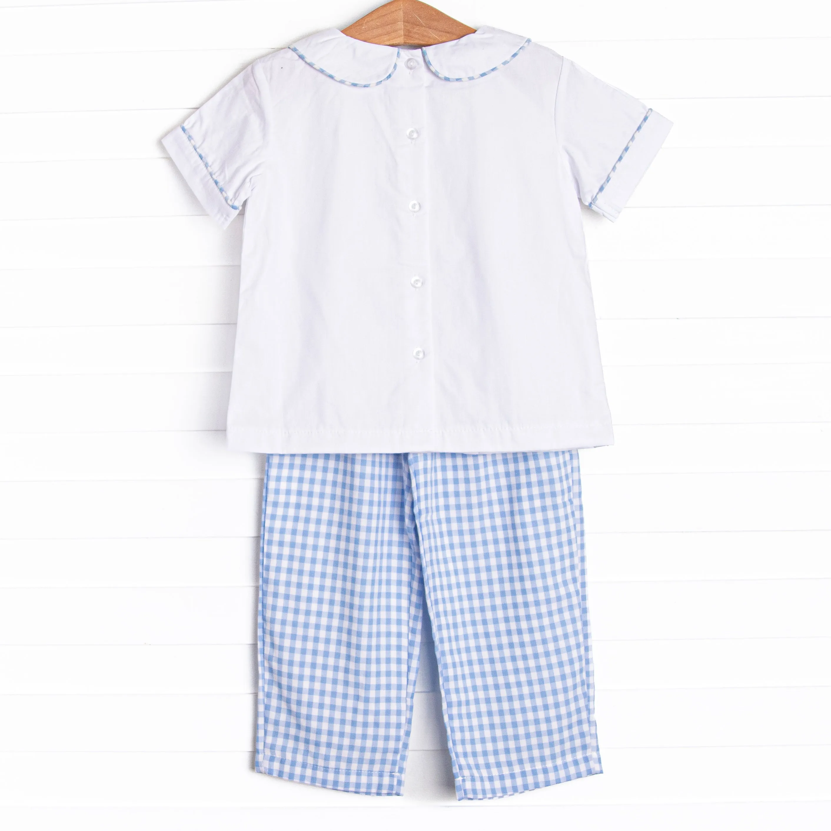 Autumn Days Embroidered Pant Set, Blue