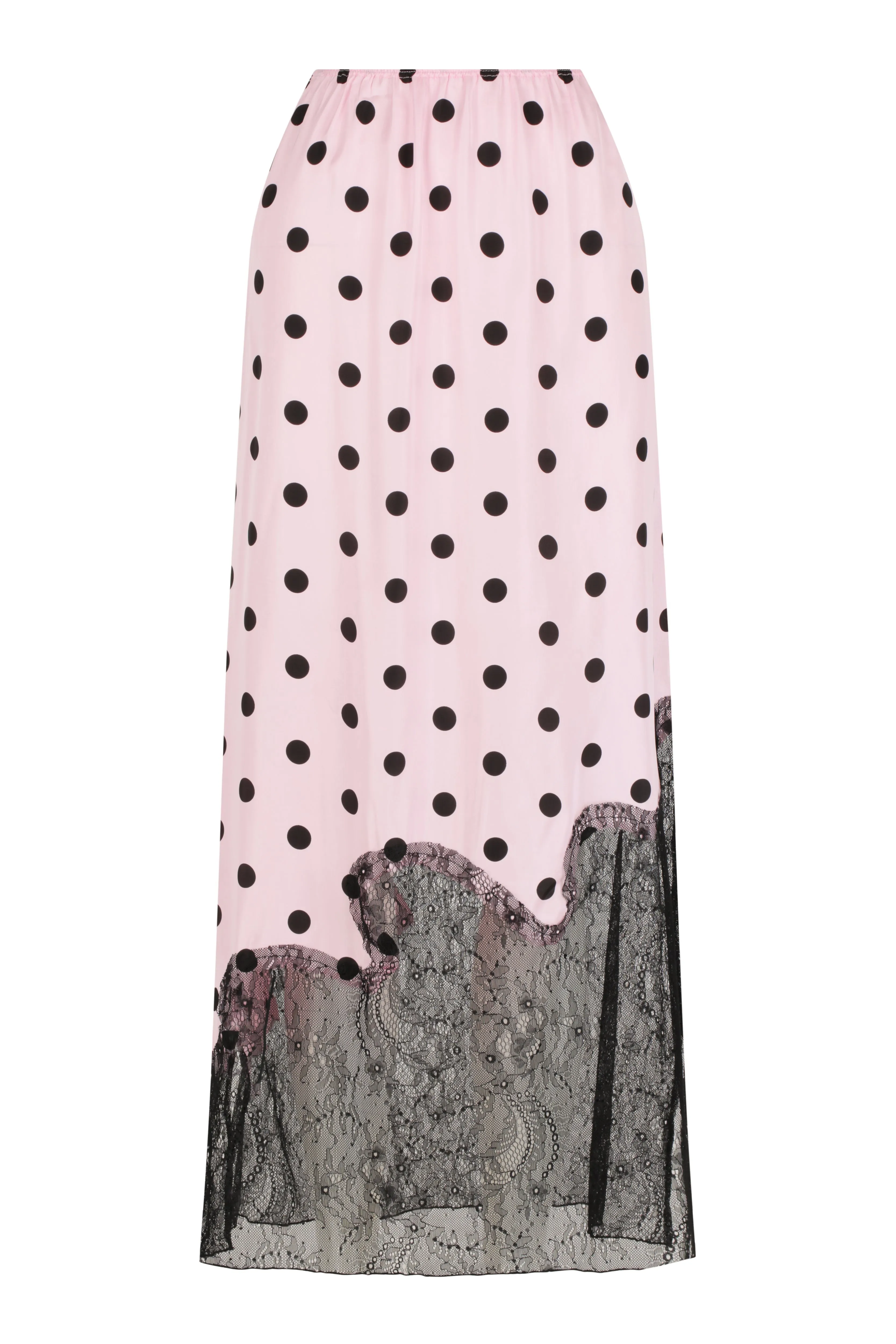 Bandeau Crop | Lace Trim Satin Midi