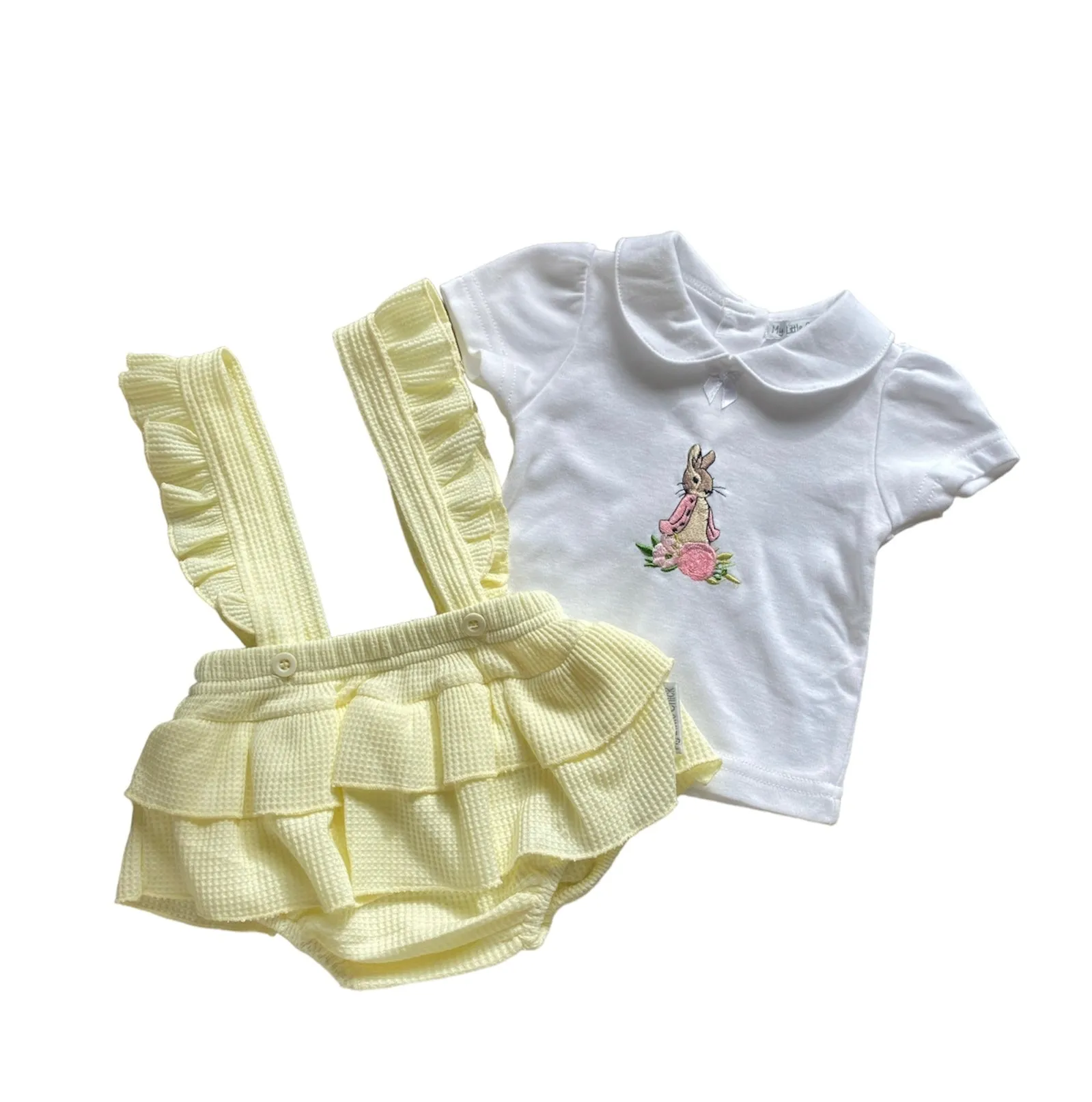 Beatrix potter  Flopsy Bunny Two Piece Spanish Dungarees Romper & Top Set
