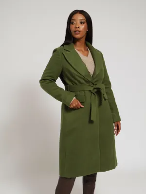 Belted Single Breasted Coat - Fatigue