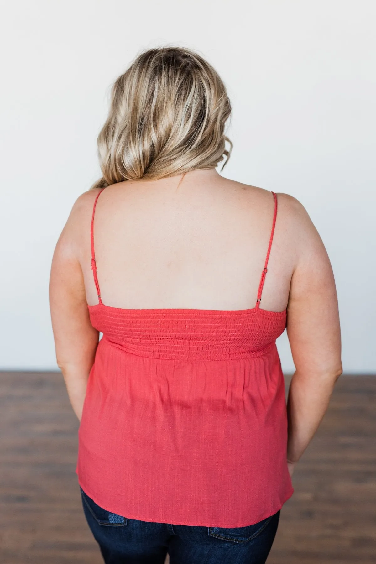 Better Than I Was Bow Tie Tank Top- Dark Coral