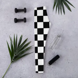 Black and white checkered one side Leggings