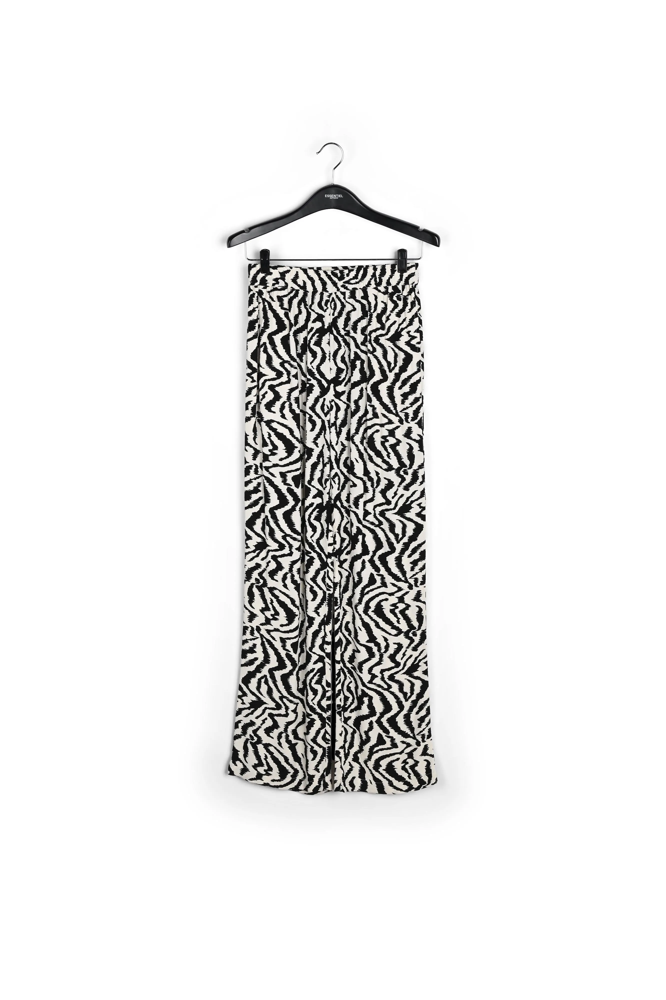 Black and white zebra-print wide-leg pants
