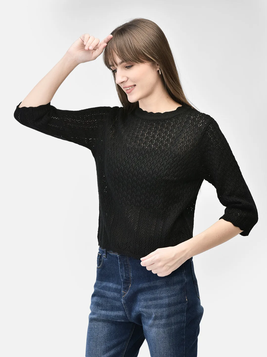 Black Cable Knit Sweater