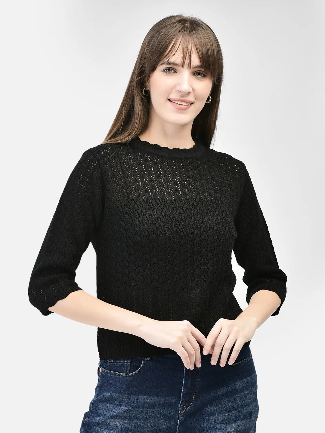 Black Cable Knit Sweater