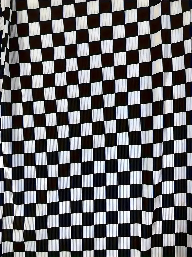 Black Checkered Print Pants