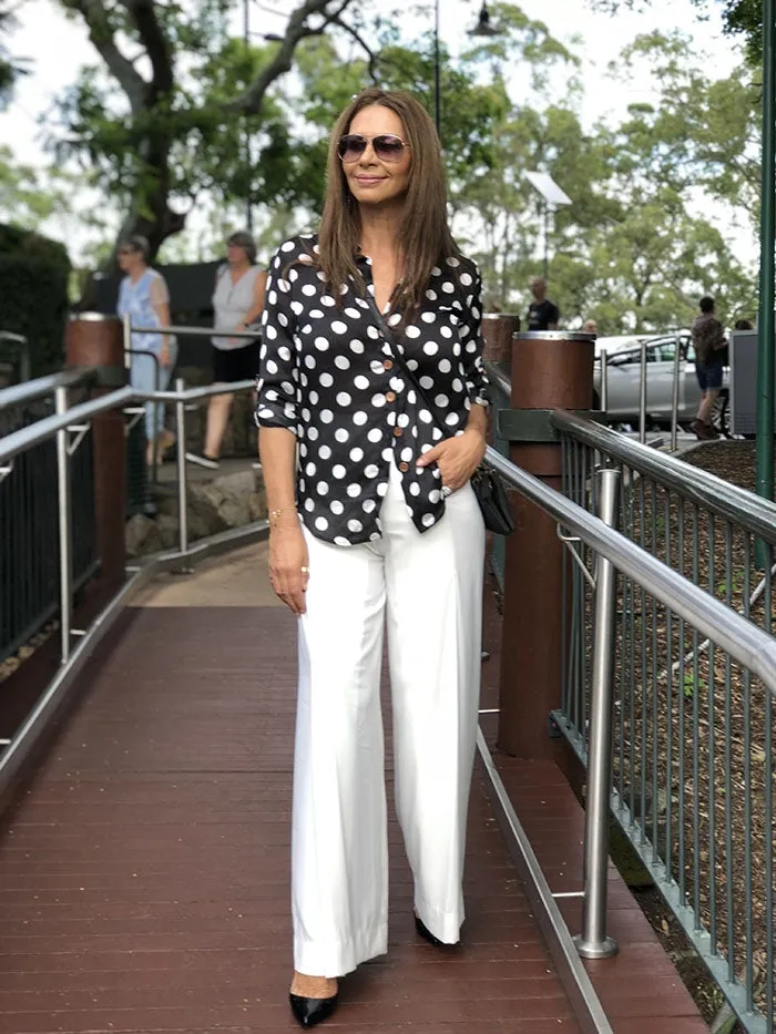 Black Marley Top - Polka Dot