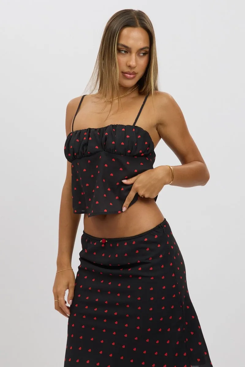 Black Polka Dot Cami Sleeveless Chiffon Lined