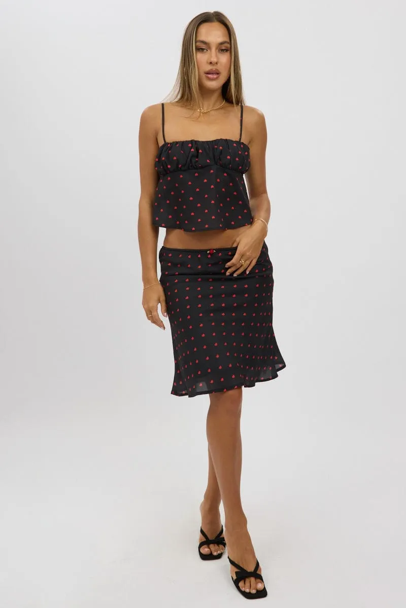 Black Polka Dot Cami Sleeveless Chiffon Lined