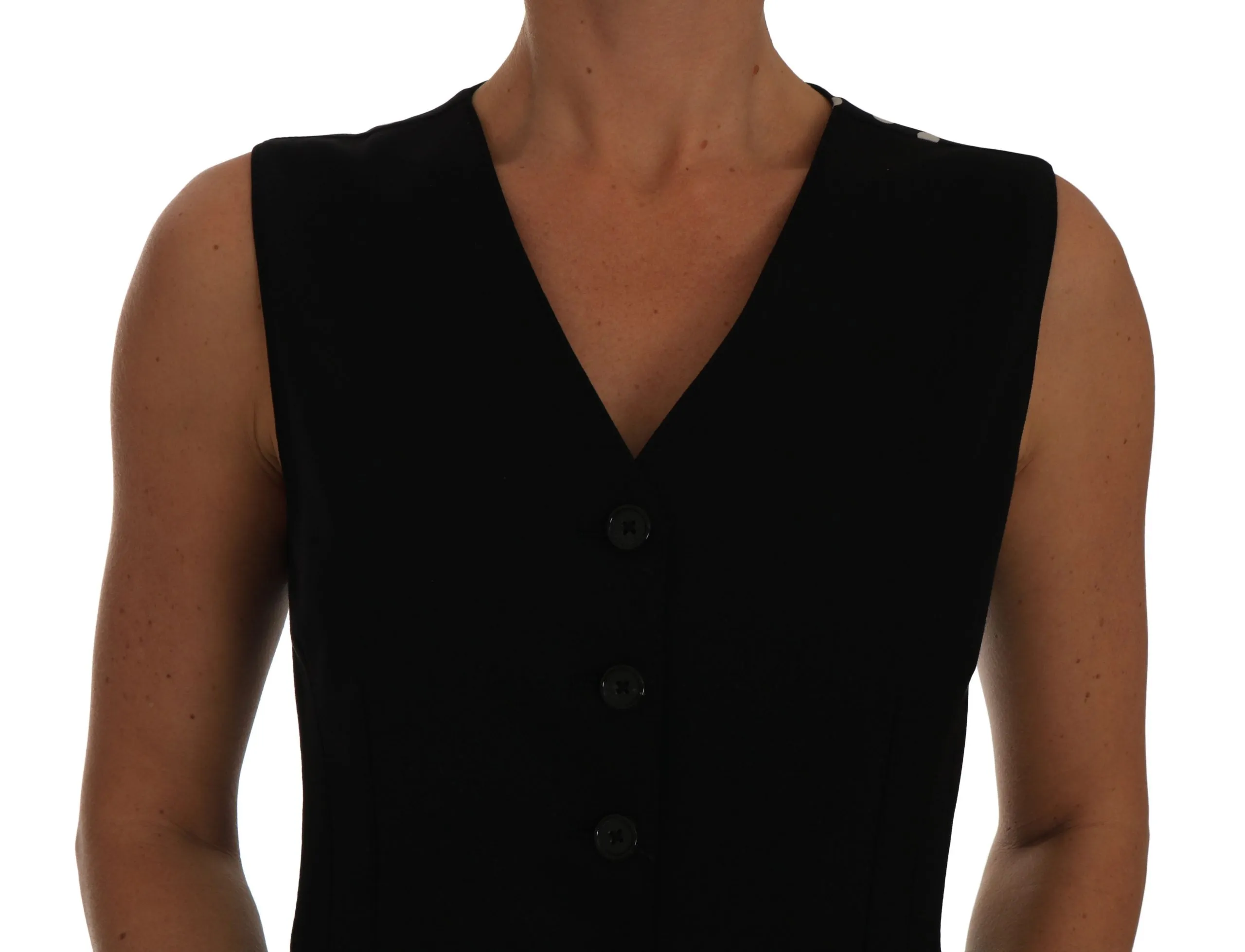 Black Polka Vest Waistcoat Tank Top